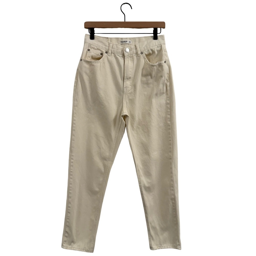 Pull&Bear Off-White Straight Leg Jeans